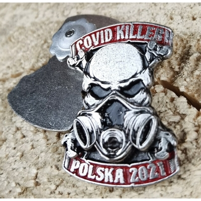 Covid Killer Polska 2021 Znaczek Blacha Koronawirus